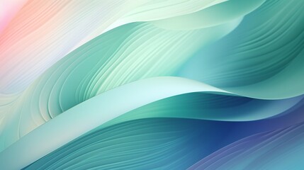 Fototapeta premium The close-up of a wavy tropical leaf unveils calming hues, creating a visual melody of soothing patterns