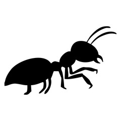 silhouette of a black ant walking