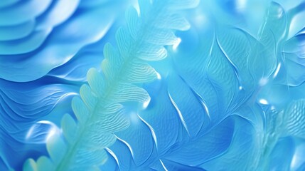 Fototapeta na wymiar The fluid forms of a close-up wavy fern leaf bring forth calming cadences, resembling the dance of water droplets in a gentle rainfall