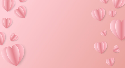 3D pink heart on pink background