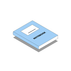 Illustration vector graphic of isolated isometric notebook with shadow.