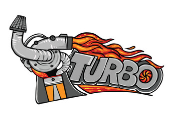 Turbo Engine Logo Vector Eps 10