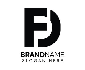 F D logo design vector template