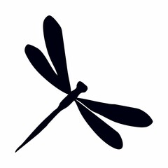 black dragonfly or insect silhouette