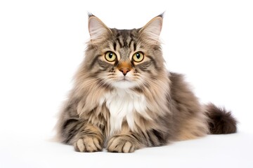 Obraz premium Elegante Katze auf reinem Weiß