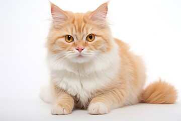 Elegante Katze auf reinem Wei&szlig;