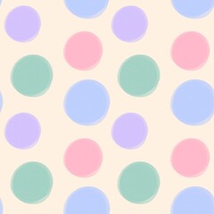 seamless pattern with pastel doodle circle 