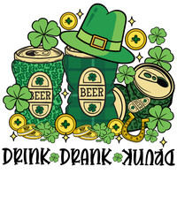 Drink Drank Drunk Leopard Beer Can Graphics St Patrick's Day T shirt Design