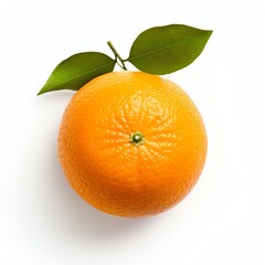 Photograph of orange top down view wite background