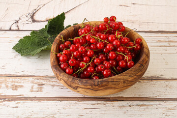 Ripe sweet organic red currant heap