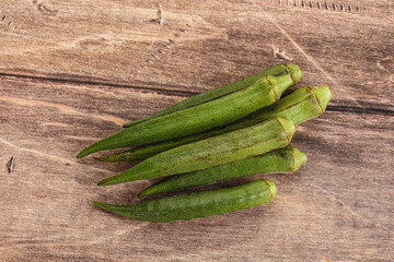 Natural organic raw green okra