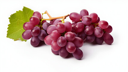bunch of red grapes isolated on white background. generated by AI
