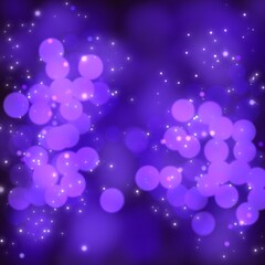 Abstract Purple bokeh on dark purple blur gradient background