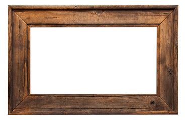 Old rustic wooden frame cut out