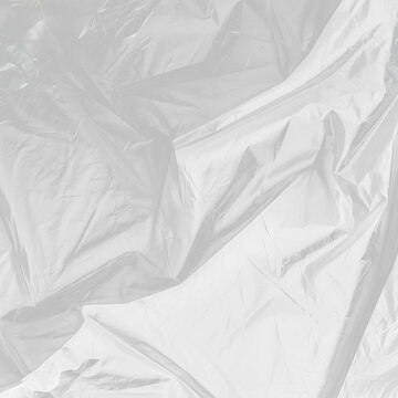 Transparant wrinkled plastic, white plastic or polyethylene bag texture, macro,no background