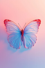 Isolated butterfly on colorful background