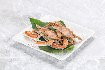 Yummy boiled crab in the plate