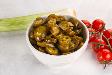 Sliced canned jalapeno pepper