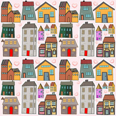 seamless pattern with houses