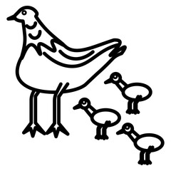 chicken line icon