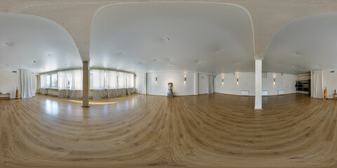 empty large room for sports or yoga with columns, for rest and relaxation in full seamless...