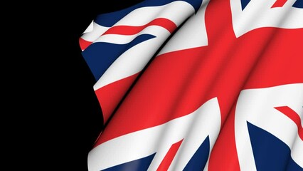 British flag is waving in the wind. The national British symbol is the banner.
