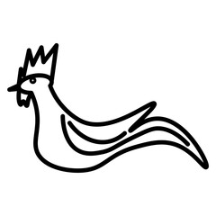  chicken line icon