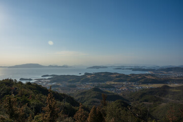 日本の岡山県岡山市の児島半島のとても美しい風景