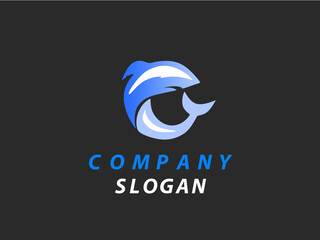 Shark logo illustration in vector format.