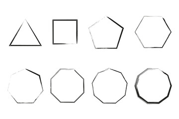 Enso zen stroke polygons japanese brush symbol vector illustration. - obrazy, fototapety, plakaty