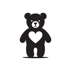 Warmth of Love: Teddy Bear Silhouette Embraces the Spirit of Valentine Day, Creating Heartfelt Designs for Your Projects - Silhouette Teddy Bear Valentine Day

