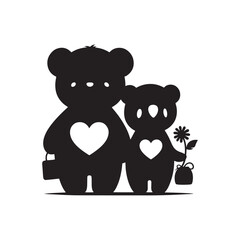 Whimsical Love Shadows: Teddy Bear Silhouette Dances in the Glow of Valentine Day, Creating a Magical and Enchanting Atmosphere - Valentine Day Teddy Bear Silhouette
