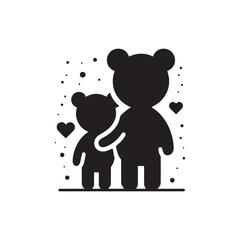 Radiant Love: Silhouette Teddy Bear Illuminates the Beauty of Valentine Day, Creating Heartwarming Designs for Your Projects - Valentine Day Teddy Bear Silhouette
