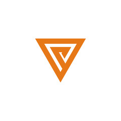 P triangle logo design vector