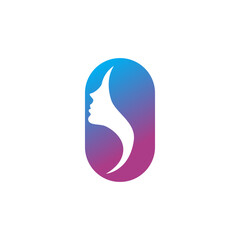 woman vibrant lady icon logo design vector