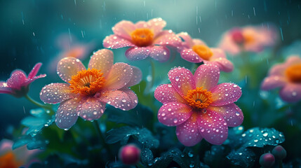 Fototapeta na wymiar Tränen der Natur: Eine Sammlung taufrischer Blütenzauber