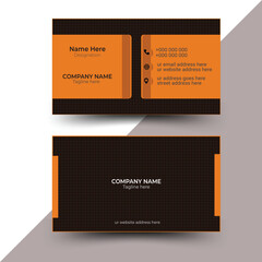 Double sided business card with pattern . Royal multiply black with orange color .