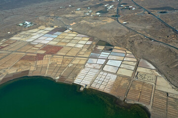 On the south coast of Lanzarote, near the fishing village of El Golfo, is the salt mining plant...
