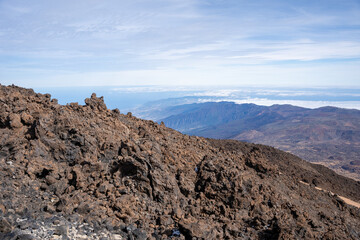 View from Mirador del Teide over Teide National Park, Tenerife, Canary Islands, Spain