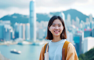 Asian teen in Hong Kong