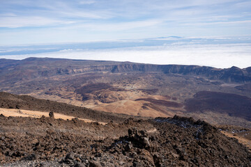 Fototapeta na wymiar View from Mirador del Teide over Teide National Park, Tenerife, Canary Islands, Spain