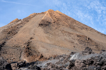 View of Peak of mount Teide from Mirador del Teide, Teide National Park, Tenerife, Canary Islands,...