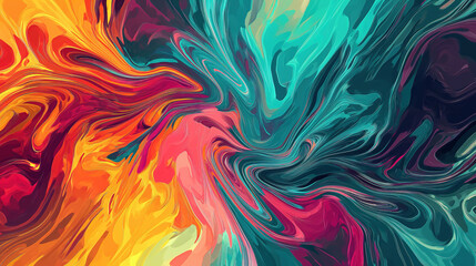 Fototapeta na wymiar A vibrant multicolor abstract background with wavy curve dynamic fluid liquid smooth illustration background.