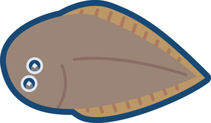 かわいいクロシタビラメのイラスト