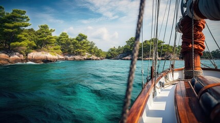 Fototapeta premium Sailing in Thai Wood, Sailing Cruise, Koh Lipe Cruise, Thailand