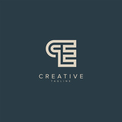 Fototapeta premium Alphabet QE EQ letter modern monogram style logo vector element.