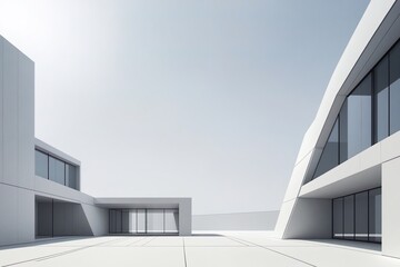 Minimalist fantasy architectural space wallpaper