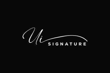 Fototapeta na wymiar UI initials Handwriting signature logo. UI Hand drawn Calligraphy lettering Vector. UI letter real estate, beauty, photography letter logo design.