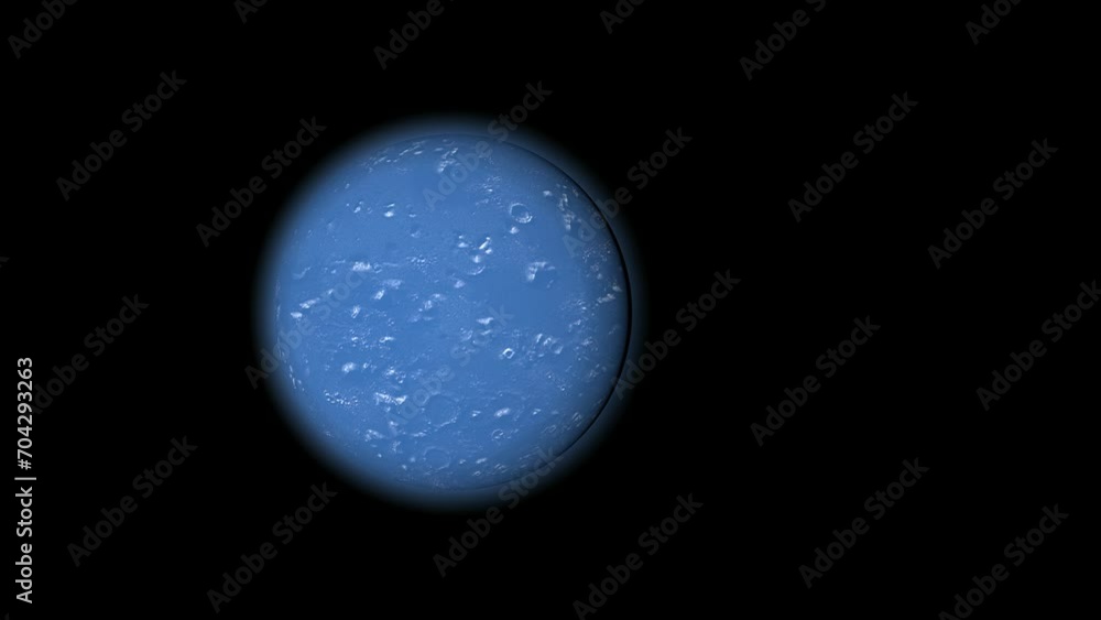 Wall mural the blue planet with craters is moving in orbit. planets are lifeless in an open universe.