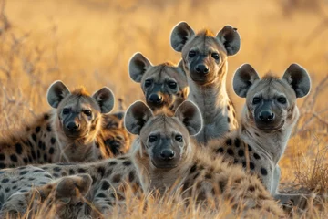 Tragetasche A heartwarming scene capturing the lively interactions within a hyena clan © Veniamin Kraskov
